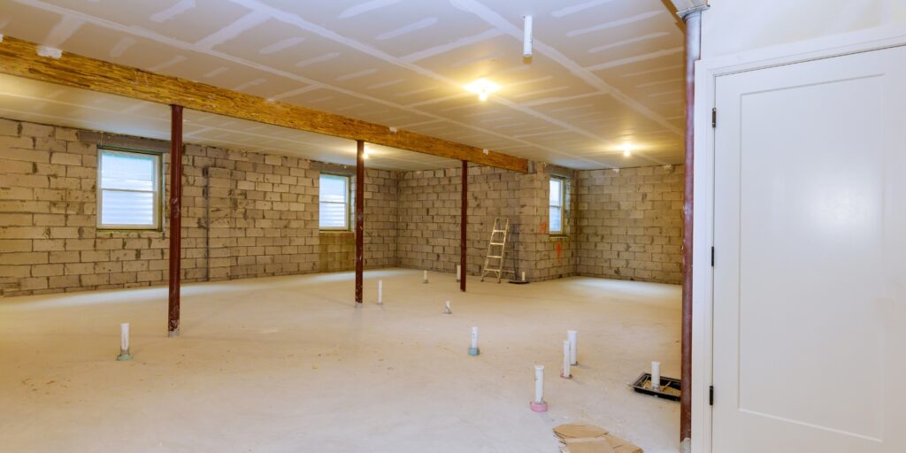 Unfinished Basement Construction